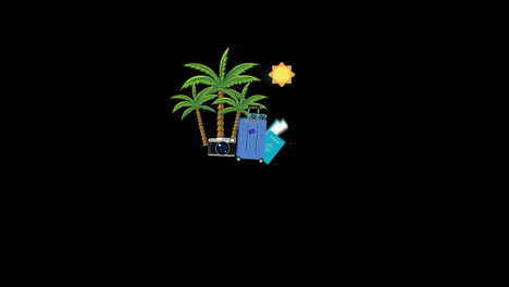 summer-vacation-Travel-Tourism-trip-concept-icon-loop-Animation-video-transparent-background-with-alpha-channel.